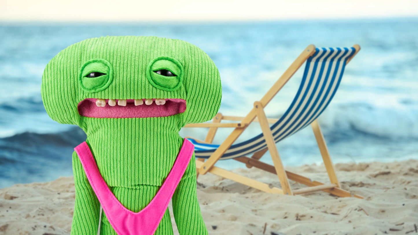 Fuggler Vacay Vibes By Zuru, Funny Ugly Monster, Plush, Collectible, Toy (Smiley O Riley - Green)