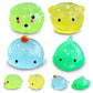 4 Pcs Jumbo Glitter Mochi Squishy Toys For Kids Party Favors, Kawaii Squishies, Sea Animals Sensory Toys For Classroom Prizes, E