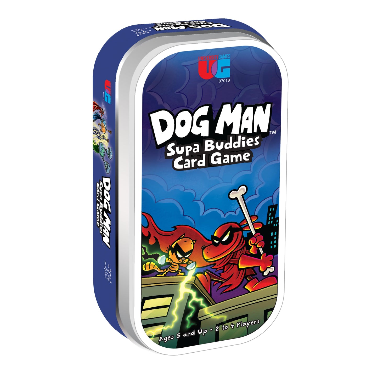University Games Dog Man Supa Buddies Card Game for 2-4 Players, Ages 5+, Cardboard, Blue & White, Model 07018