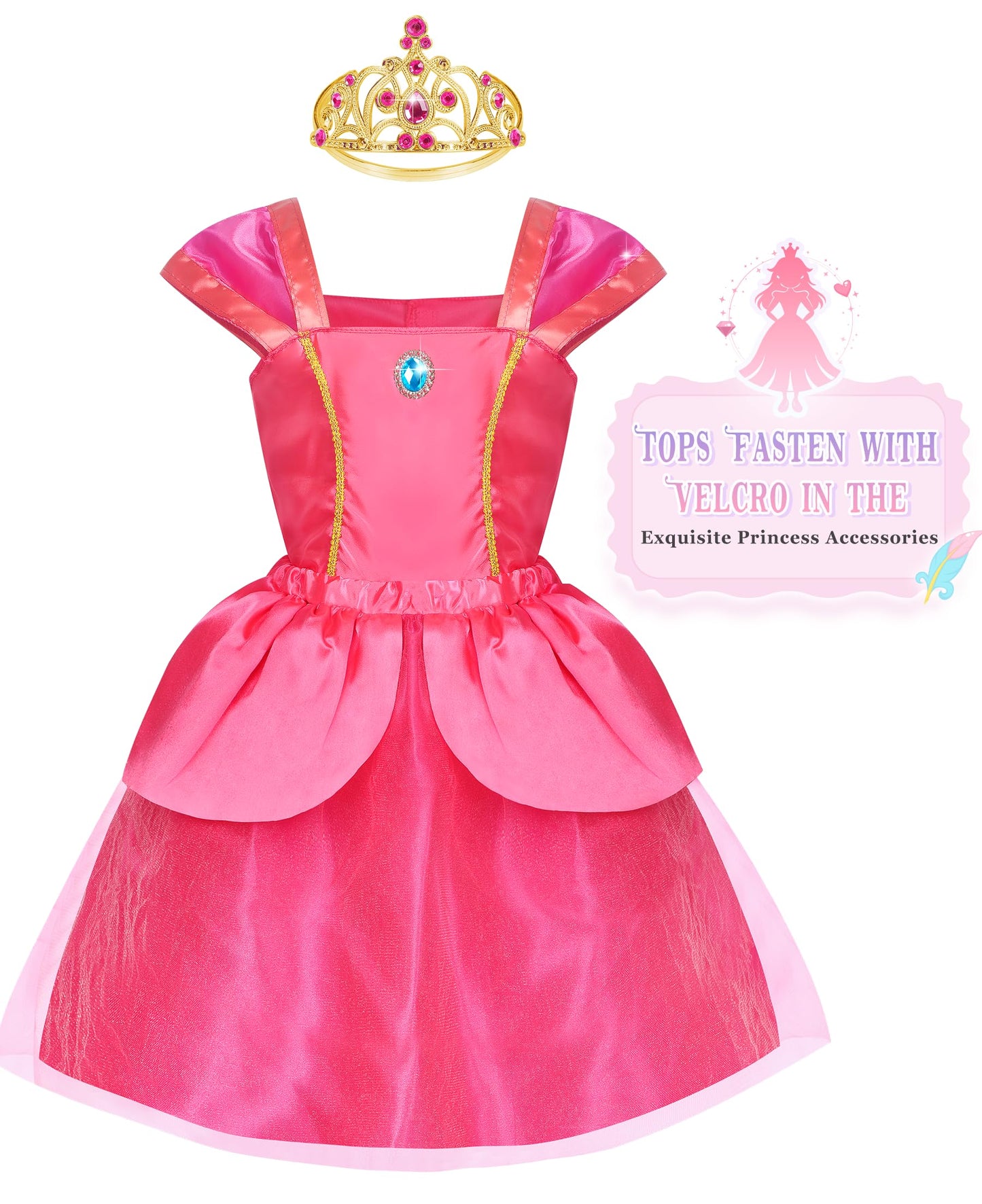 Jeowoqao Princess Dress Up Princess Dress For Girls, Dress Up Clothes Little Girl Princess Pretent Play Costume Christmas Birthday Gift For Toddler Girls Age 3 4 5 6 Years