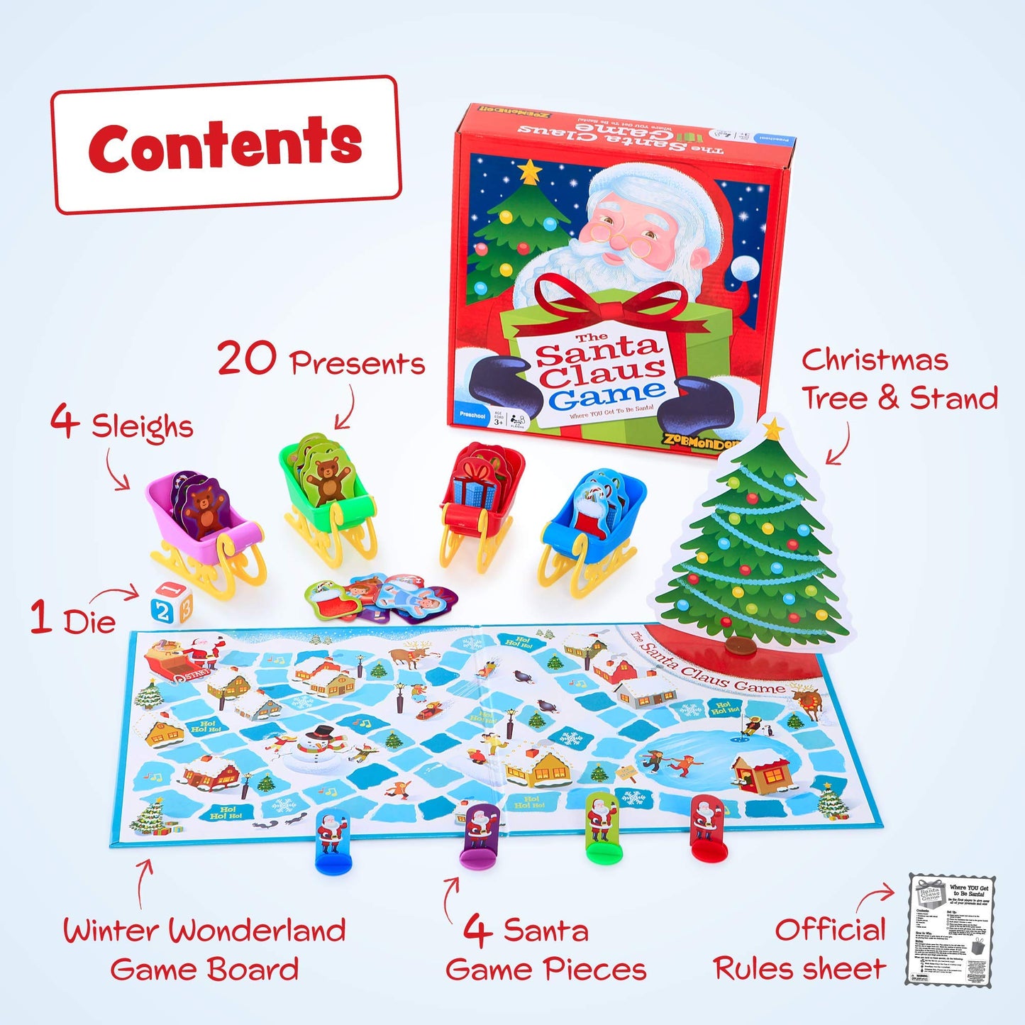 Zobmondo!! The Santa Claus Game, Great Christmas Board Game For Boys And Girls, Award-Winning Educational Game, Kids’ Game For Ages 3 And Up