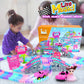 Tracks Car Toys Set For 3 4 5 6 Year Old Girls Kids,201 Pcs Rock Music Theme Flexible Tracks Car Princess Toys Pink Doll Racing