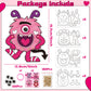 WATINC Valentines Day Monster Craft Kit - 36Pcs Color Your Own Movable Love Monster Hanging Ornament, DIY Valentines Day Monster