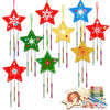 Fennoral 9 Pack Christmas Wind Chime Kit For Kids Make Your Own Star Wind Chime For Girls Boys Ornaments Diy Coloring Christmas