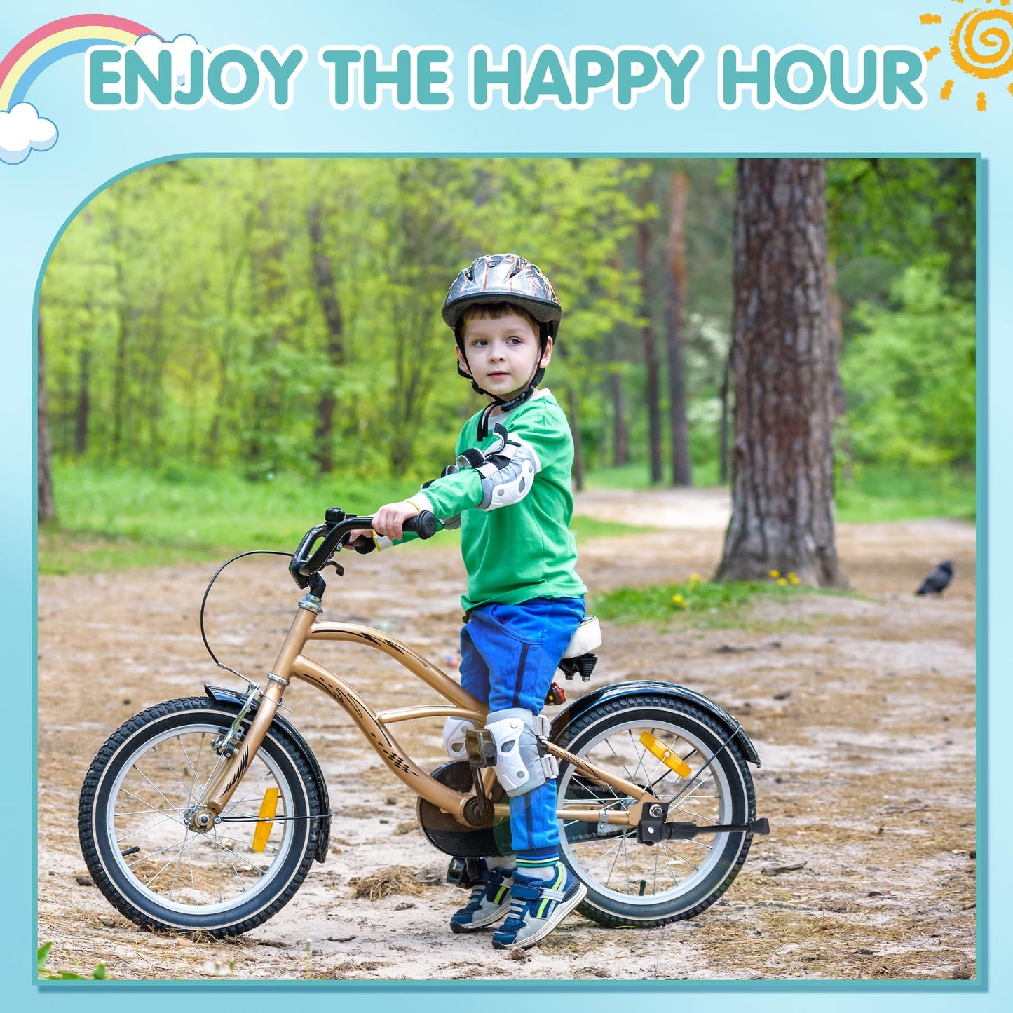 Leichten Kids Bike Kickstand For 18 Inch Wheel Children'S Bicycle Single-Side Kick Stand Rear Mount Bikes Support Racks Blue For