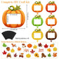 Fovths 24 Pack Fall DIY Foam Picture Frames Craft Kit Thanksgiving Autumn Pumpkin Photo Frame Ornaments with 300 Stickers for Th