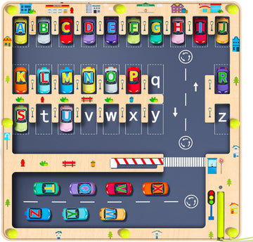 Magnetic Alphabet Maze Letter Puzzle, Montessori Toddler Travel Toys For Boys Girls 3 4 5 Years Old, Wooden Learning Letter Todd