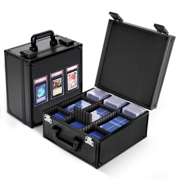 Kabinka Graded Card Storage Box with Display Window for PSA/CGC Holder  TSA Combination Lock Trading Deck Case for Sports Cards  Storage Slab Case with 6+2 EVA Dividers for MTG/TCGs(Black)