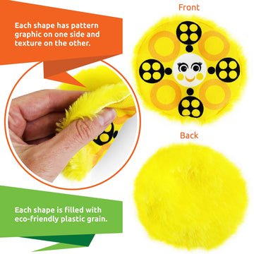 Babybibi Bean Bags Learning Shapes For Toddlers - Sensory Toys For Babies - Set Of 7 Touch And Feel Cloth Shapes To Develop Brai