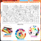 DERAYEE Thanksgiving Giant Coloring Poster, 72 x 35 Inches Disposable Thanksgiving Coloring Tablecloth Fall Harvest Themed Jumbo