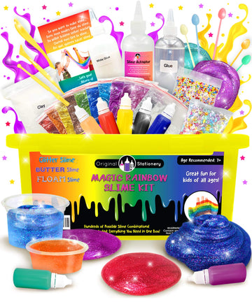 Stationery Slime Kit Supplies Stuff For Girls And Boys [Instructions Included] Science Package Add Ins Containers, Clay, Floam B