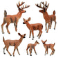 Gemini&Genius 6Pcs Deer Toys, Jungle Animal Deers with Cubs for Miniature Scenery Decorations, Birthday Cake Topper, Woodland Ba