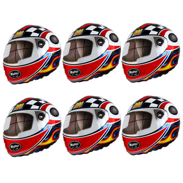 Stcomart 6 Pcs 20 Inch Motor Helmet Balloons For Boys Birthday Party, Race Car Theme Party Supplies
