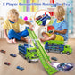 Kids Toys for 2 3 4 5 6 7 8 Years Old Boys, Carrier Truck Transport Car Toys, Foldable 2 Layer Car Race Track Playset with 46-in