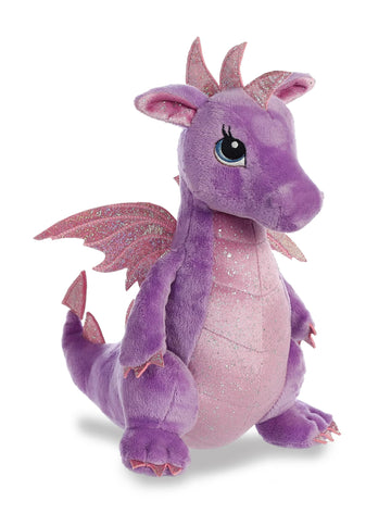 Aurora Enchanting Sparkle Tales Larkspur Dragon Stuffed Animal - Magical Adventures - Endless Play - Purple 12 Inches