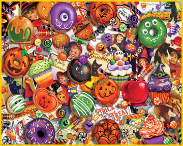 White Mountain Trick or Treat Halloween Puzzles 1000 Pieces Jigsaw Puzzle for Fall and Autumn