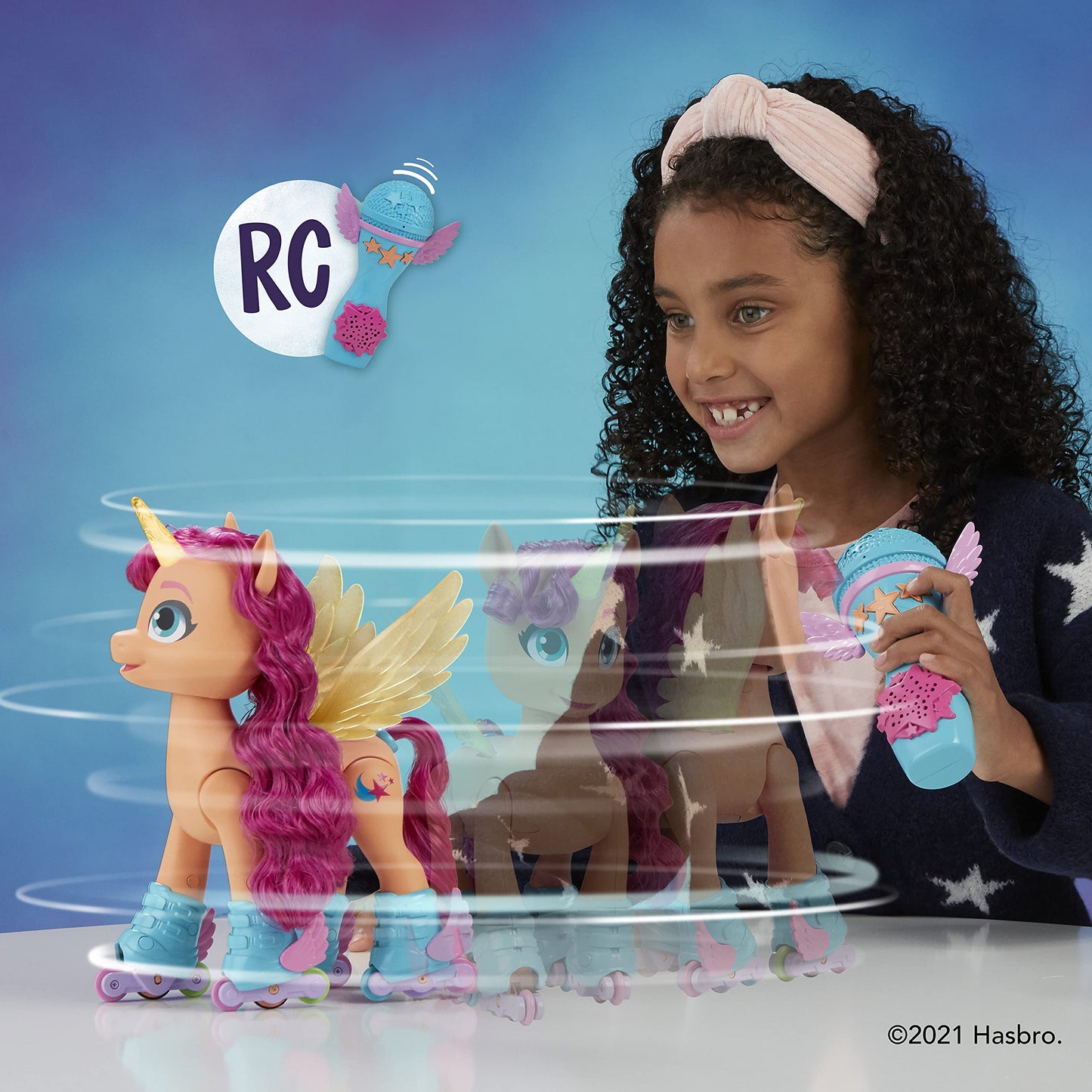 My Little Pony: A New Generation Movie Sing 'N Skate Sunny Starscout - 22.5 Cm Remote Control Toy, 50 Reactions, Lights And Music, Multicolor, F1786Ff2
