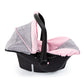 Bayer Design 67933Aa Toy, Car Seat Easy Go For Neo Vario Pram With Cover, Doll Accessories, Pink, Grey With Butterfly,Grey/Pink,