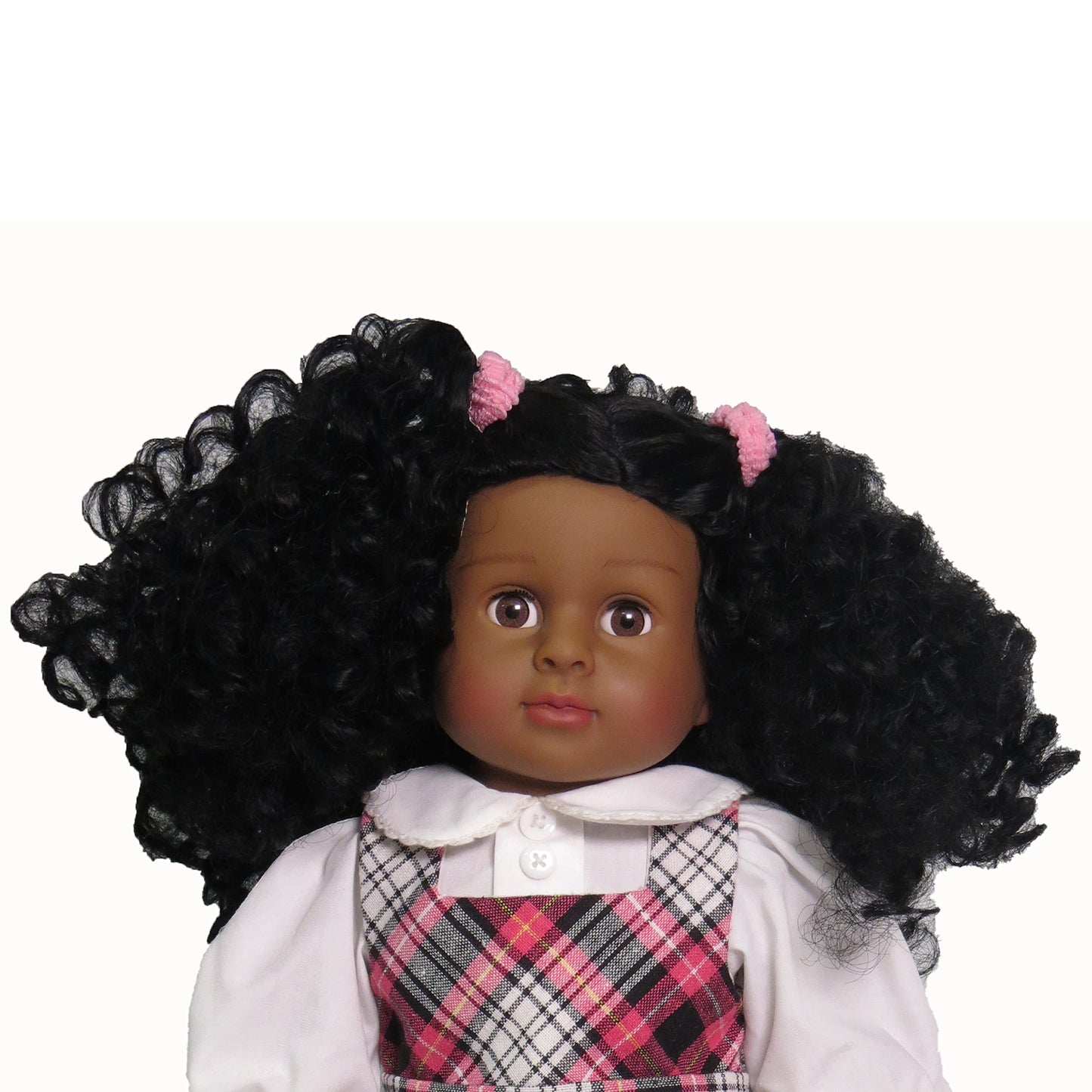 American Fashion World 18-Inch 'Virginia' African American Vinyl Posable Girl Doll with 3B Hair Type | Undressed Doll | enhanced Quality & Design