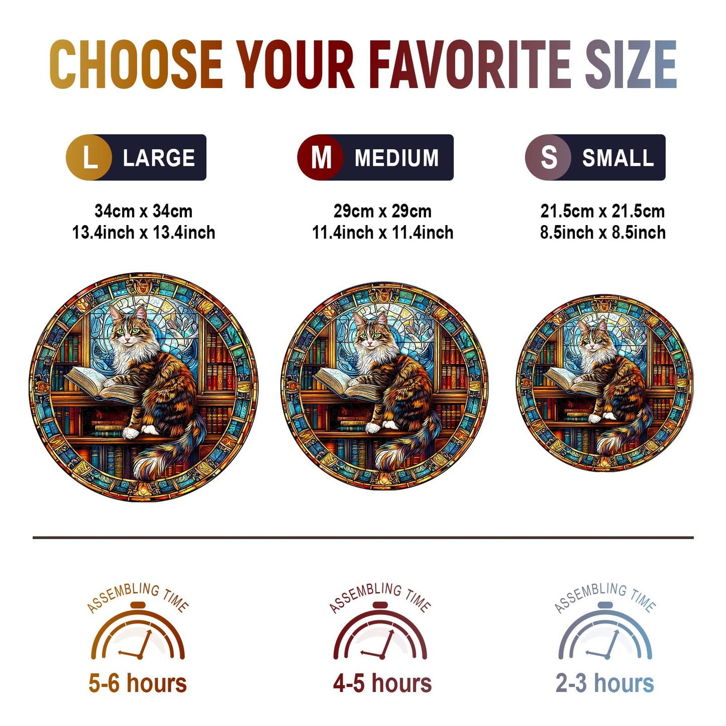 Wooden Puzzles for mature-themeds - Challenging Maine Cat Library mature-themed Puzzle  Unique Animal Shaped Wooden Jigsaw Puzzles for mature-themeds  Creative Gifts Family Games 11.4 * 11.4in 200pcs