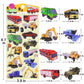 3D Puffy Vehicle Stickers For Kids Toddlers, 4 Packs Cute Truck Stickers For Boys, Reusable Squishy Stickers Window Clings With