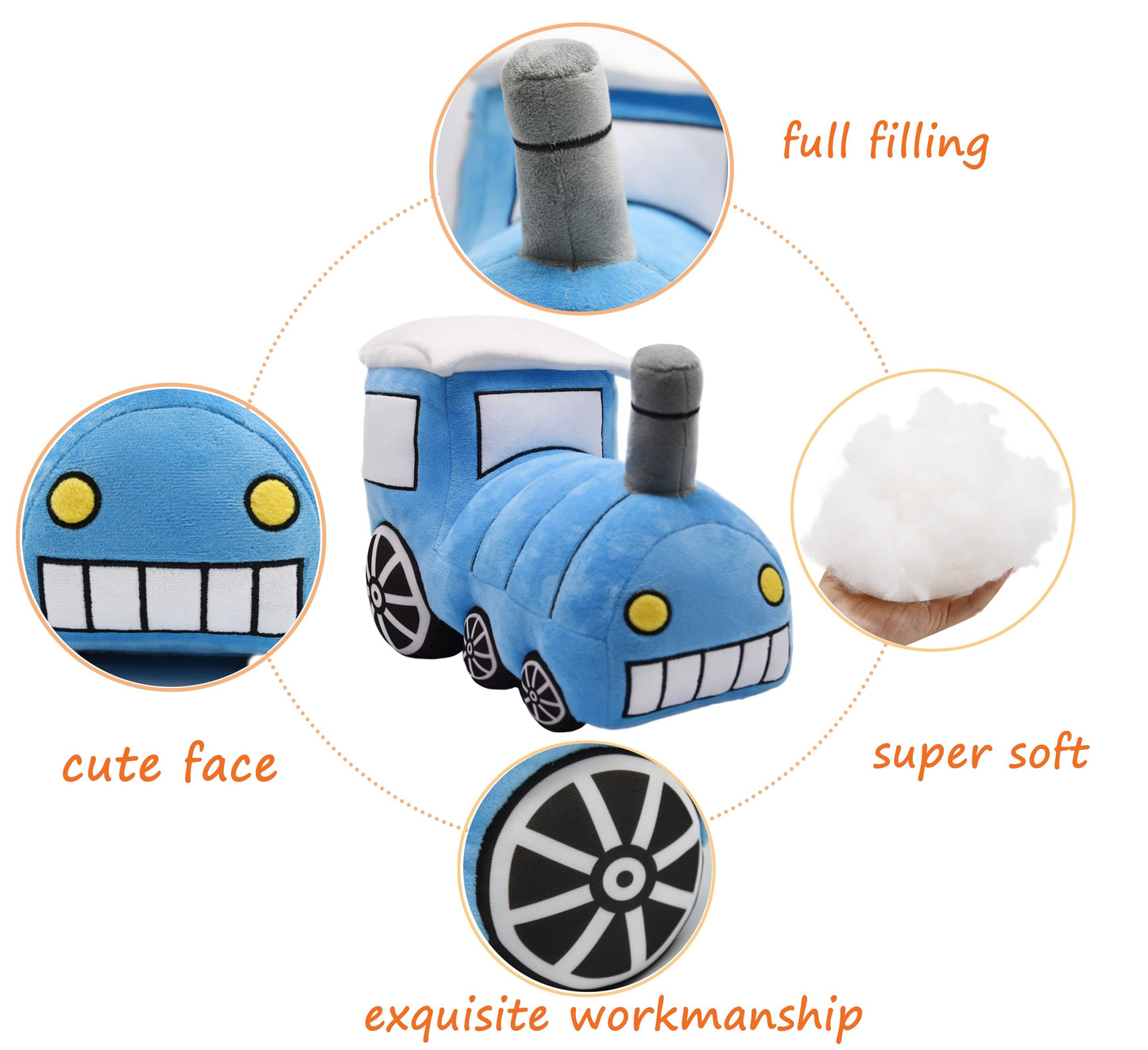 YONLIT Soft Train Stuffed Locomotive Toy Super Cute Plush Choo-Choo Excellent Gifts for Kids or Birthday Party 13 Inches