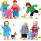Skylety 10 Pcs Wooden Dollhouse Set Of Mini People Figures Dollhouse Dolls Wooden Doll Pretend Play Figures Accessories(Pretty Style)