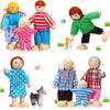Skylety 10 Pcs Wooden Dollhouse Set Of Mini People Figures Dollhouse Dolls Wooden Doll Pretend Play Figures Accessories(Pretty Style)