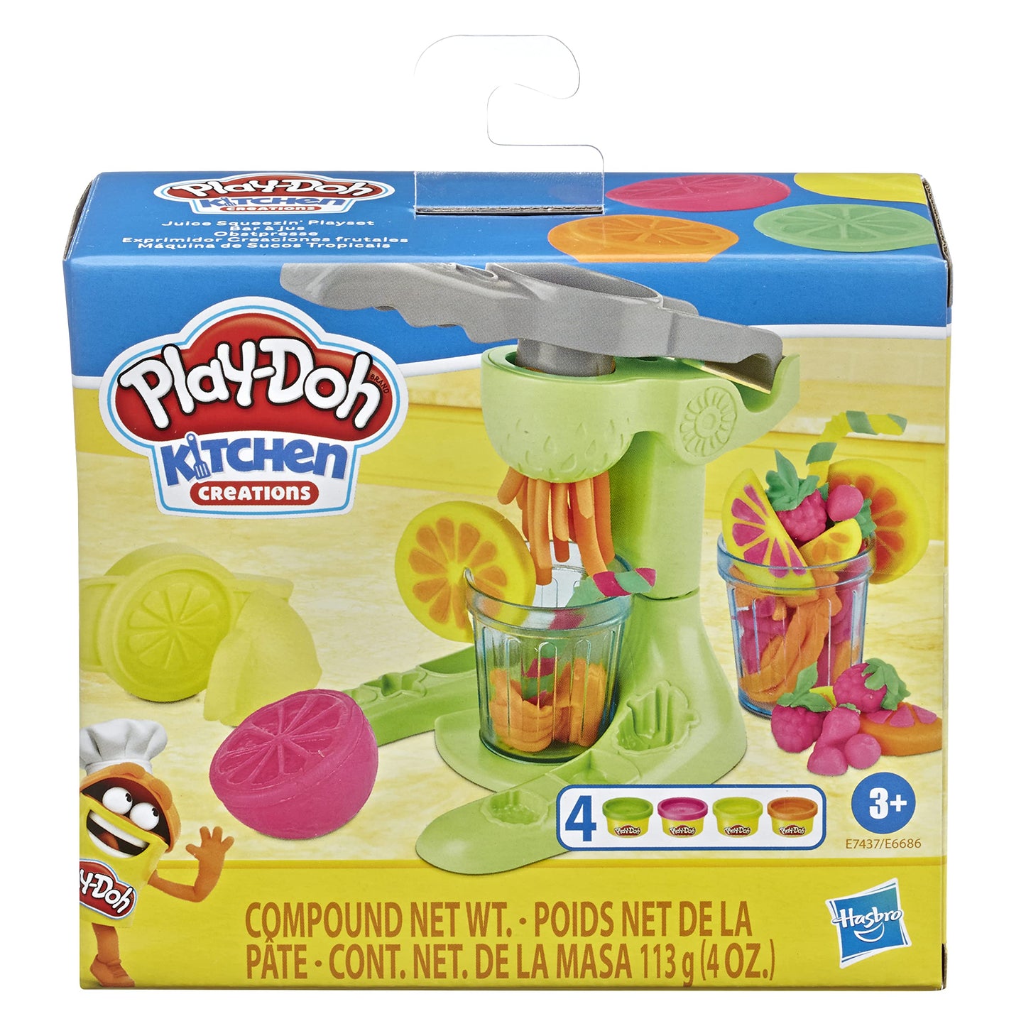 Play-Doh Kitchen Creations Juice Squeezin Toy Juicer for Kids 3 Years and Up with 4 Non-Toxic Colors