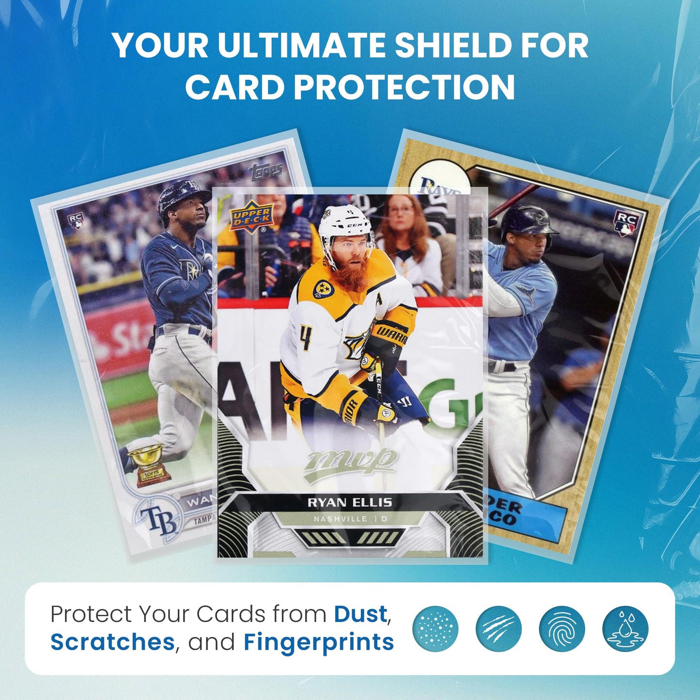 1000 enhanced Penny Sleeves - Ultra-Clear 2mil Trading Card Protectors for Standard Size Cards - Fits Baseball  Football  Basketball  and TCG - Bulk Pack (100/500/1000 Count)