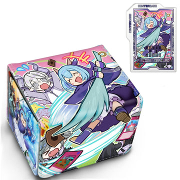 sabermaster Card Deck Box Fits for YGO MTG 100+ Card Storage Box Trading Games PU Leather Storage enhanced Deck Case (Dragonmaid)