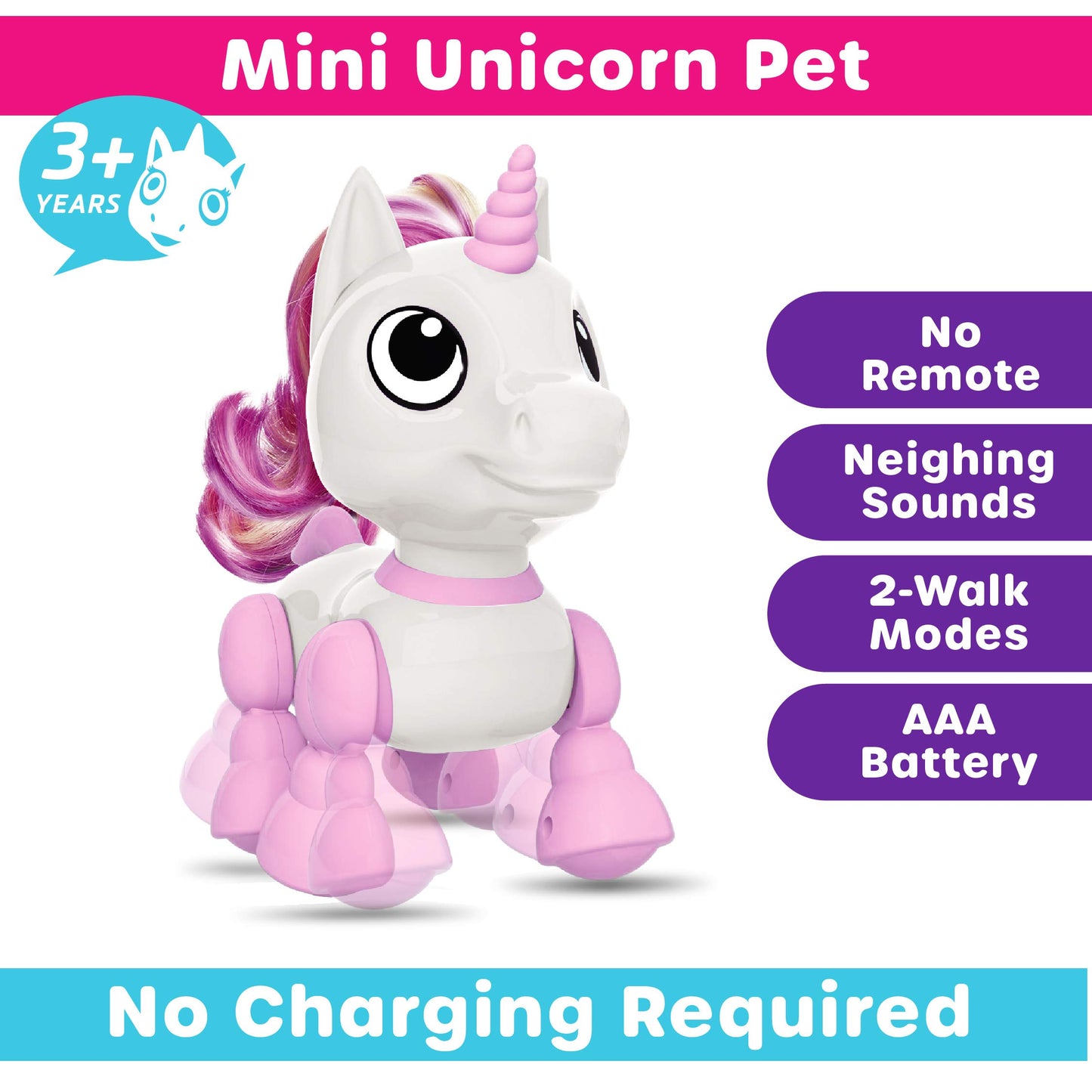 Power Your Fun Robo Pets Unicorn Toys 2Pk - Unicorns Gifts For Girls And Kids (1) Unicorn Stem Toy Robot Interactive Hand Gestures Or Remote Control To Move And (1) Mini Unicorn Automated Smart Robot