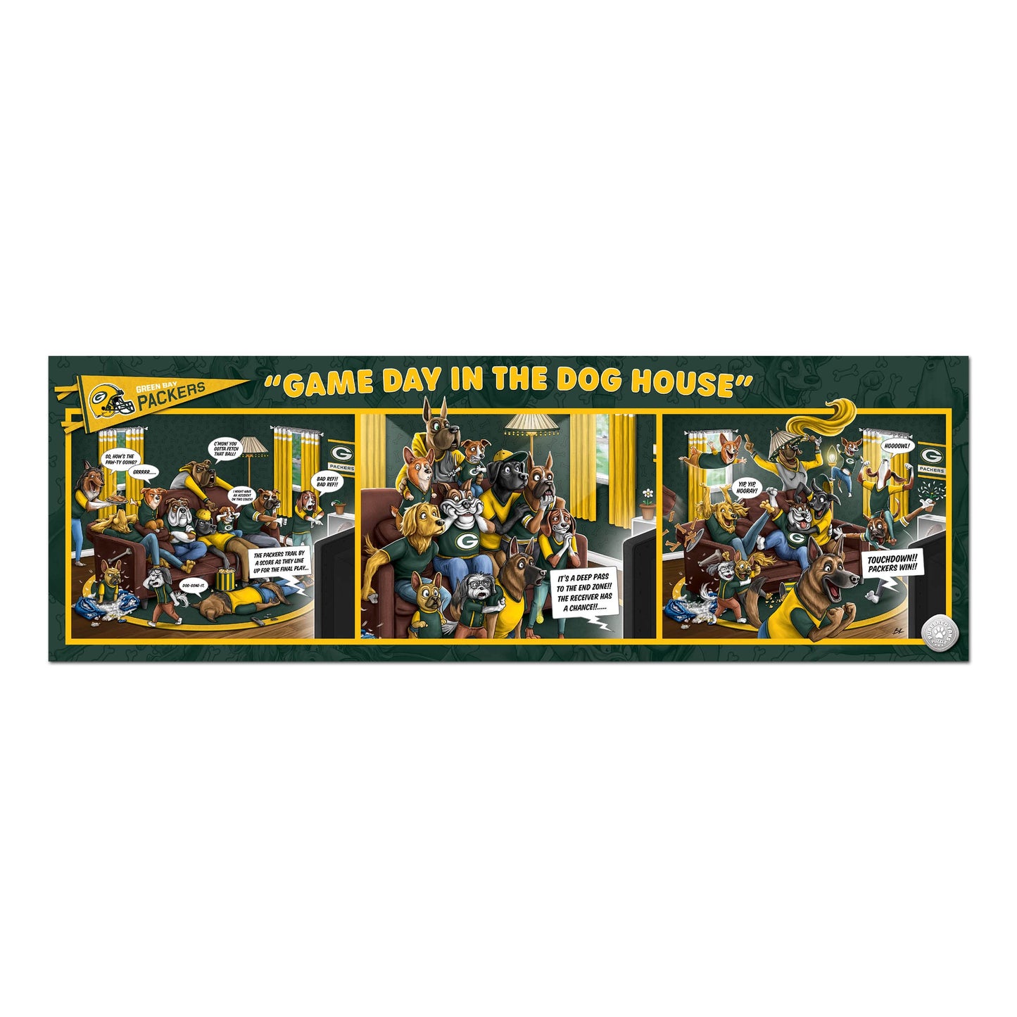 YouTheFan NFL Green Bay Packers 1000pc Puzzle - Team Colors, Cardboard, Model 2506135, One Size