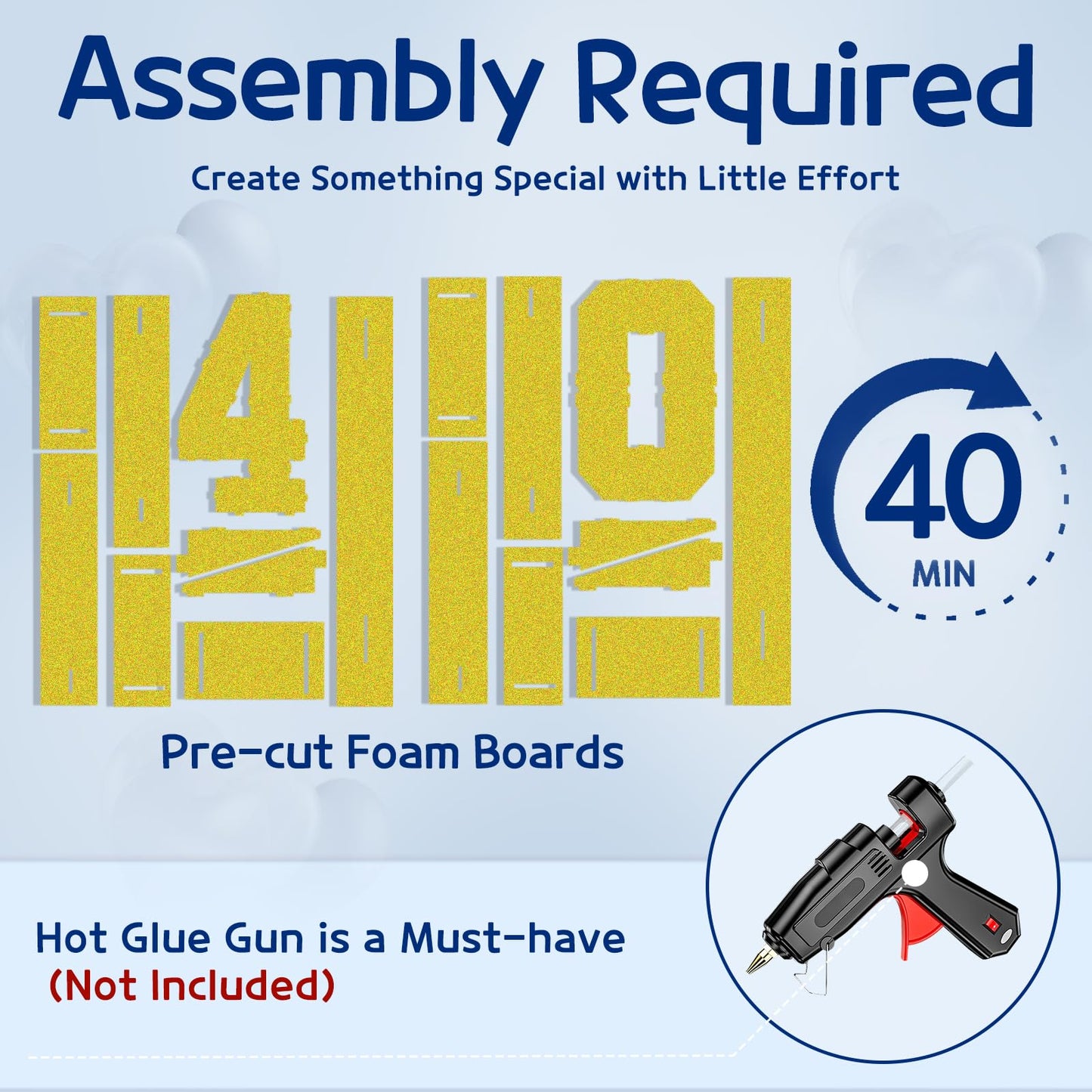 Imprsv Marquee Numbers Gold 40Th-Birthday Decorations: Large 3Ft Light Up Number 40 Birthday Decoration For Women Men Forty Year