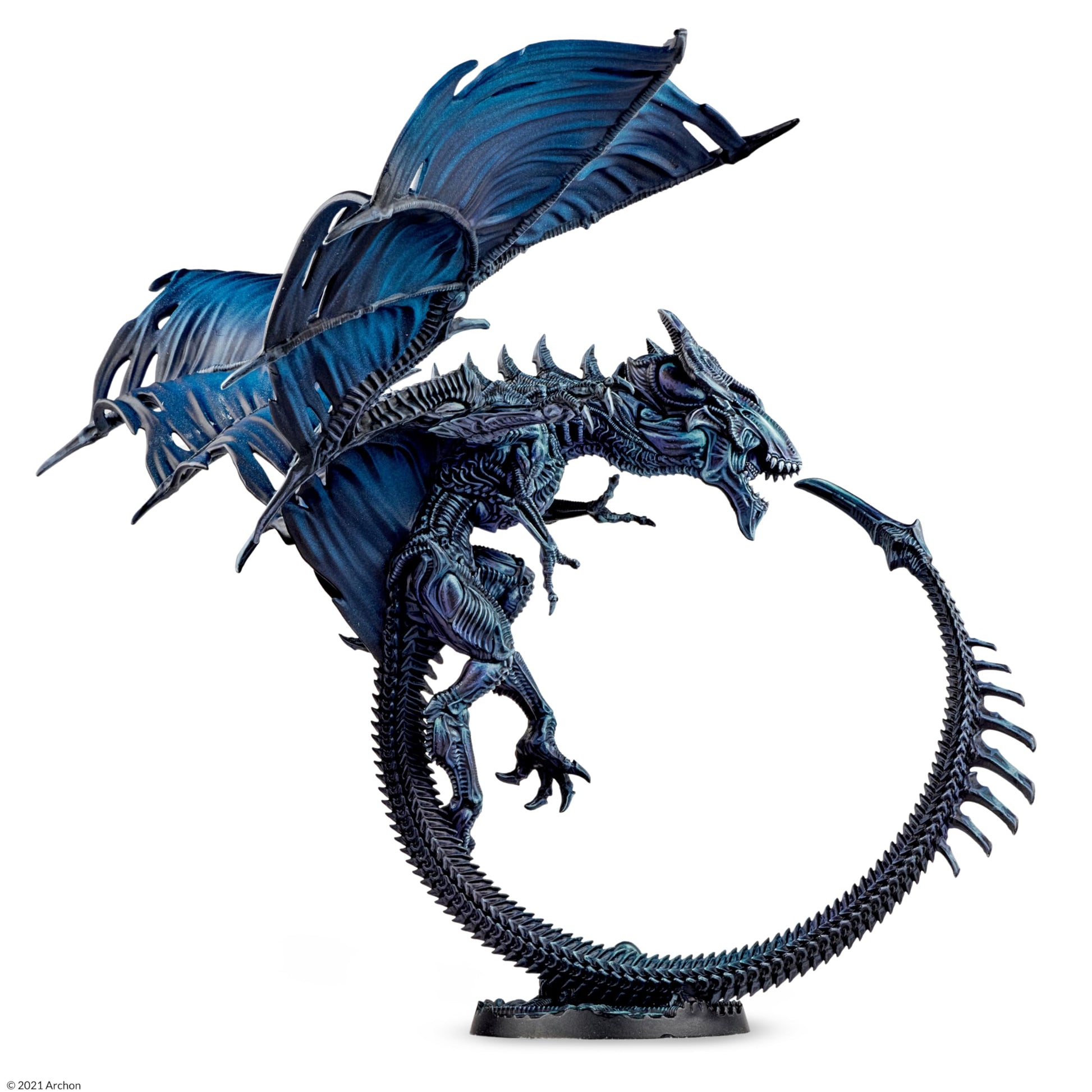 Dungeons & Lasers Xenodragon Dragon Miniature Figure - Tall 6.2 Height (157mm) with Scenic Base - 5E Compatible for DND and Tabl