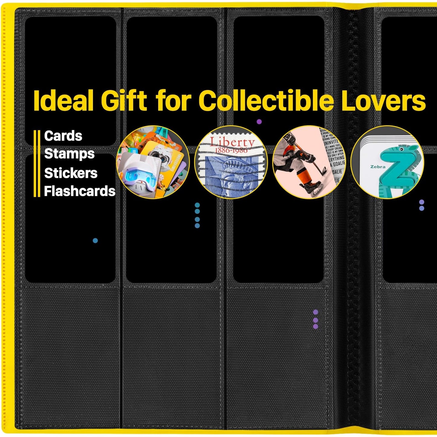 ?2025?Trading Card Binder 9 Pocket Pages  Sports Hockey Card Binder Collector Side-loading Baseball Card Holder Binder with Sleeves 20 Sheets 360 Game Card Binders for Football Soccer