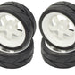 Apex RC Products 1/10 On-Road 12mm White 5 Spoke Wheels V Tread Rubber Tires (Set of 4) #5015