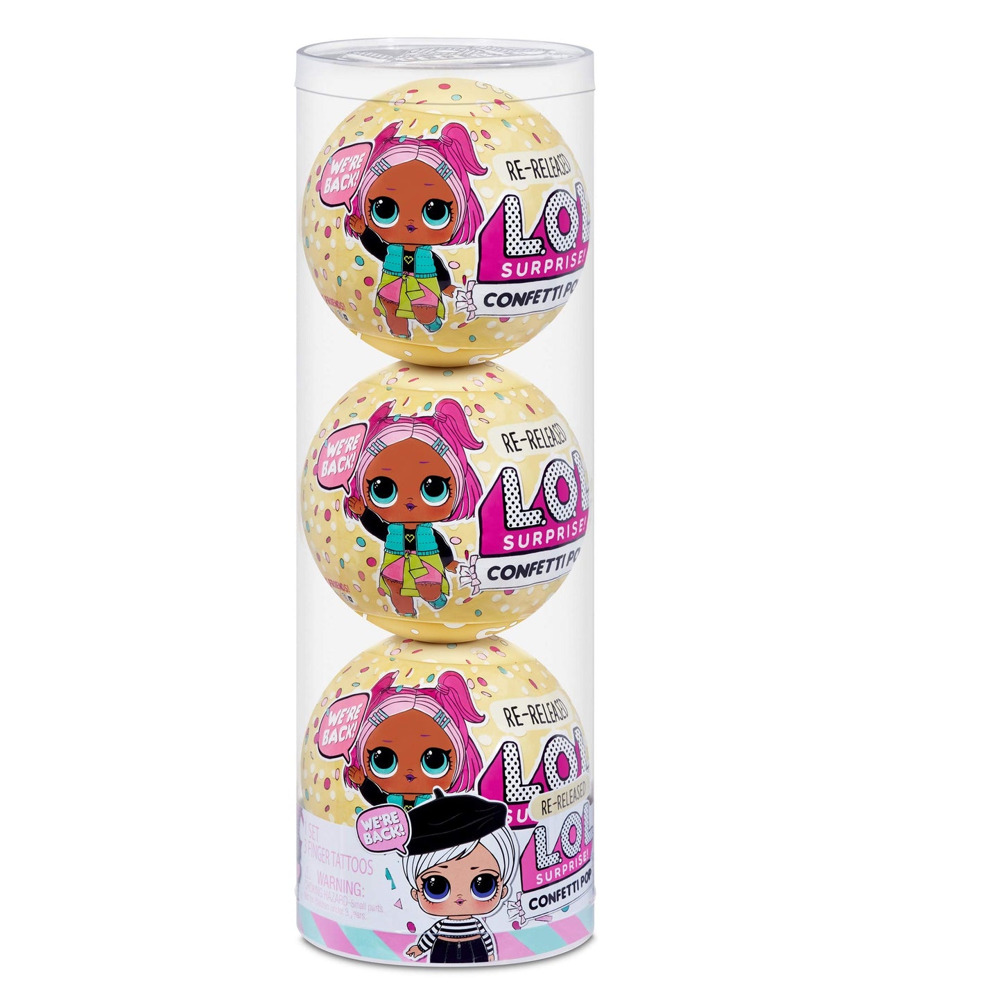 L.O.L. Surprise! Confetti Pop 3 Pack Beatnik Babe – 3 Re-Released Dolls Each