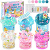 Lawoho 6 Pack Slime Kit - 12Oz(360Ml) Mermaid Gnomes Slime For Kids With Cloud, Butter, Clear & Water Slime, Non-Sticky, Soft Te
