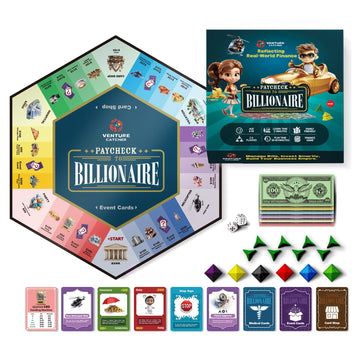 Paycheck to Billionaire: Master Financial Freedom - Smart Investing & Cost Management Board Game - Ideal for Game Night, Educati