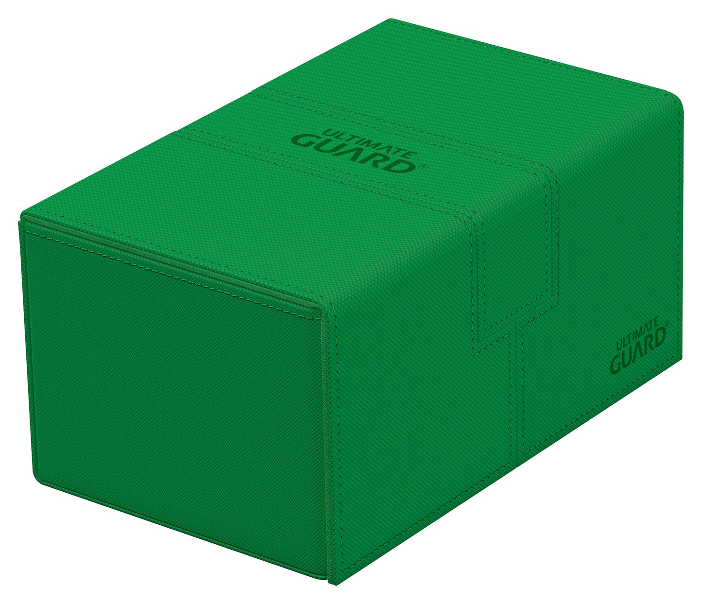 Ultimate Guard Twin Flip'N'Tray 160+, Deck Case For 160 Double-Sleeved Tcg Cards + Dice Tray, Green, Independent Magnetic Closur