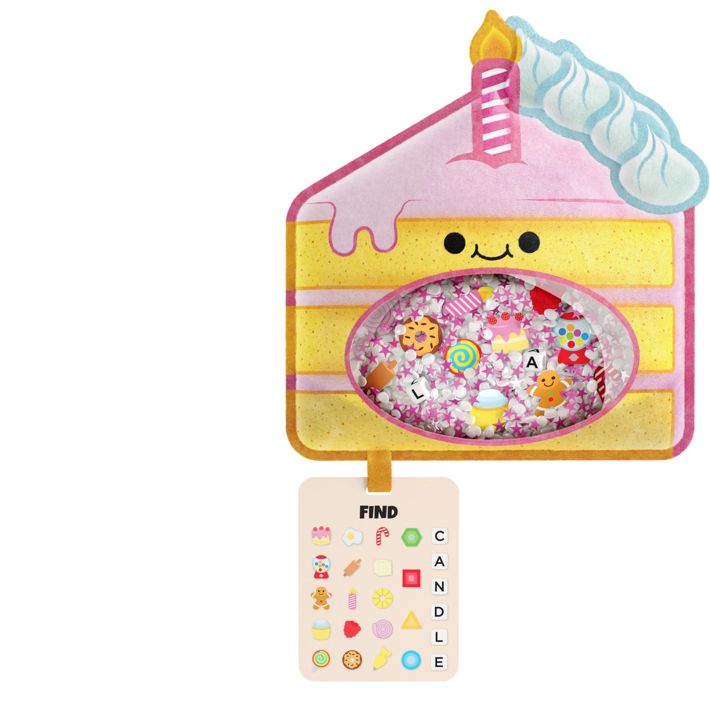 Bizyboo - The Original Seek & Find Plush - Hidden Object Search Problem Solving Educational Matching Game For Kids 2 And Up (Frosty)