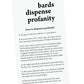 Bards Dispense Profanity: A Party Game Based on The Works of William Shakespeare