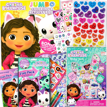 Gabbys Dollhouse Coloring Acitivty Book Set for Kids, Girls - Bundle with PlayPack, Kids Coloring Book and More