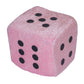 Large Pink Plush Dice For Bunco Or Casino Party Decorations - 3.15' Square Pink Plush Dice With Black Dots. Bunco Party Supplies