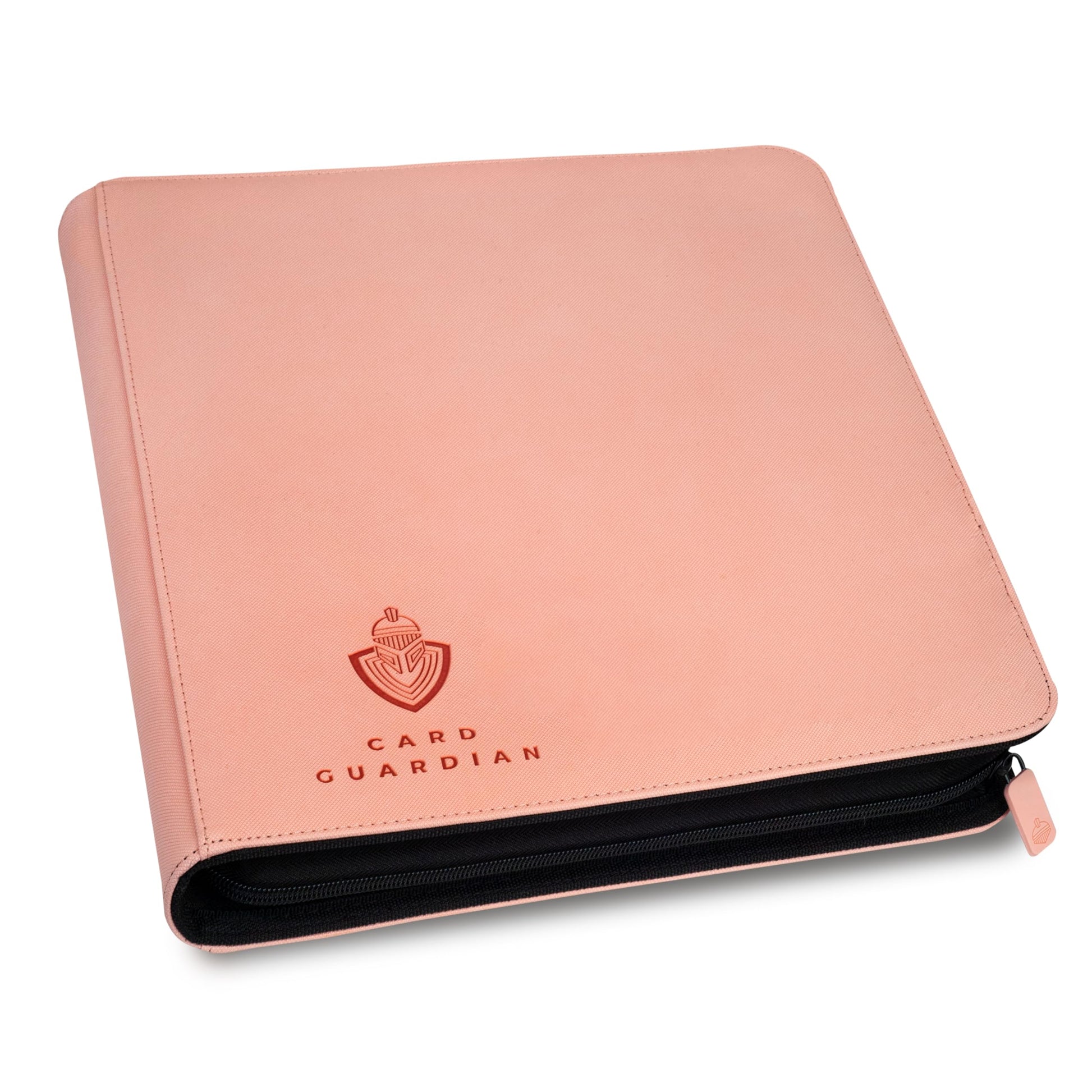 Card Guardian - 12 Pocket enhanced Binder with Zipper for 480 Cards - Side Loading Pockets for Trading Card Games TCG (Pink)