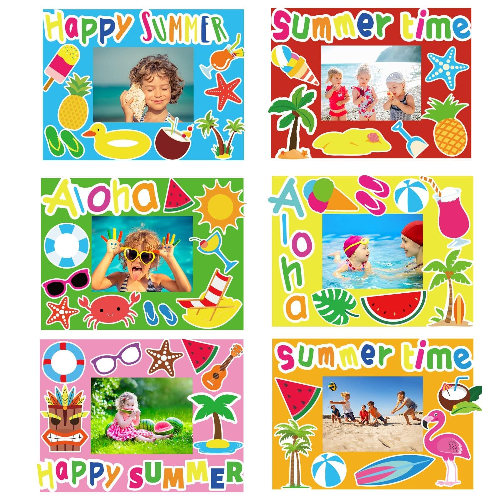 Chiazllta 30 Pack Summer Crafts Kit For Kids End Of School Year Picture Frames Beach Diy Art Crafts Classroom Summer Activities