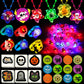 84 PCS Halloween Party Favors for Kids, Halloween Glow in the Dark Toys Rotating Spin Light Up Bracelets Necklaces Rings Decorat