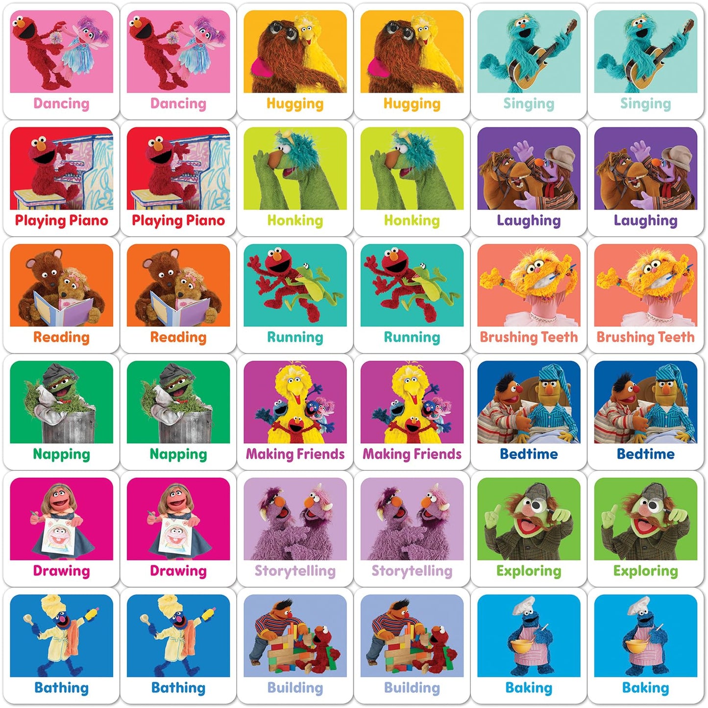 MasterPieces Sesame Street Matching Game for Kids - Fun Family Game, Assorted Colors, Model 42112
