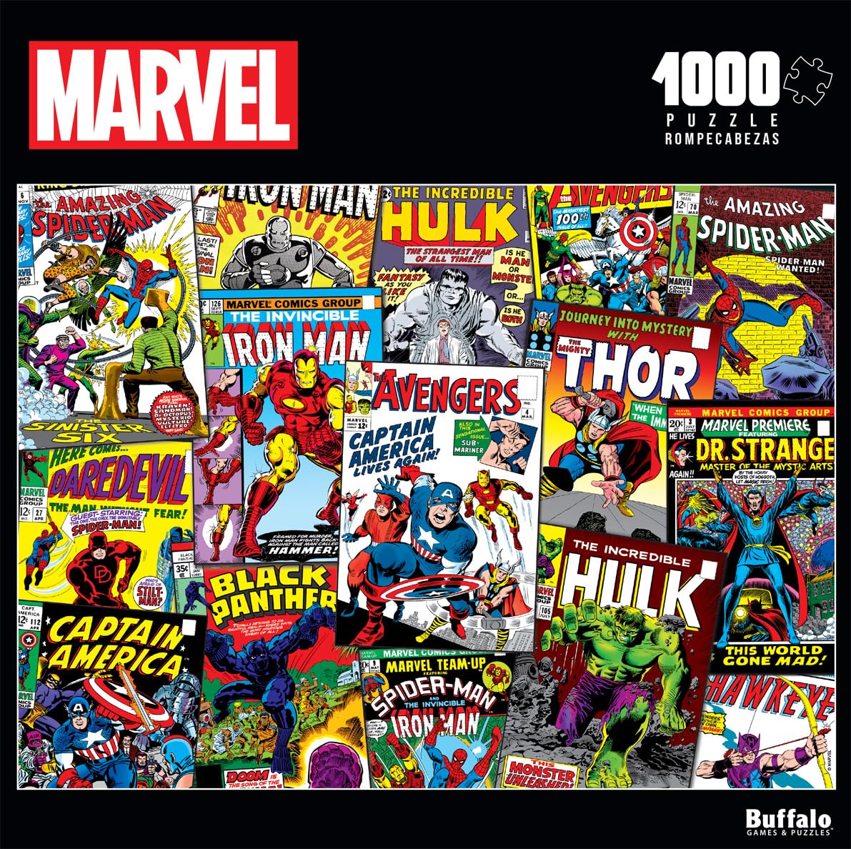 Buffalo Games - Marvel - Comic Book Collage - 1000 Piece Jigsaw Puzzle For Adults -Challenging Puzzle Perfect For Game Nights - Finished Size Is 26.75 X 19.75